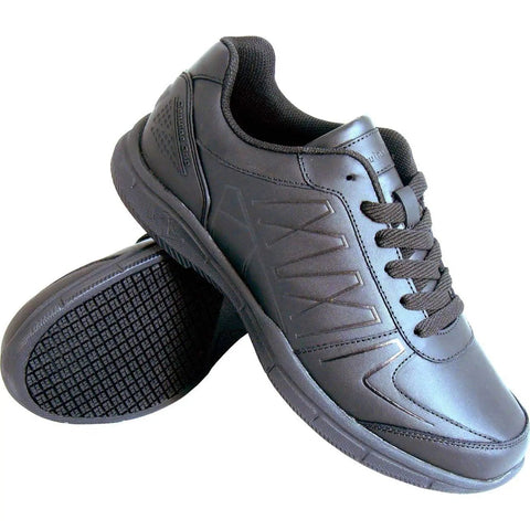 Mens Ultra Light Slip Resistant Work Shoes In Black Designed For All Day Standing And Heavy Duty Job Site Grind Featuring Rock Solid Traction Plus Shock Absorbing Cushioning To Crush Your Daily Shift