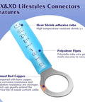 Detail of Waterproof Marine Grade Heat Shrink Wire Connector Kit with tinned copper terminal and adhesive heat shrink tubing.
