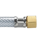 Built Tough Replacement Kitchen Faucet Spray Hose Coupled With 48 Inch Heavy Vinyl Line, metal connection end detail.