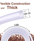 Long Flexible Enema Replacement Tube 5.8Ft With Easy Install Nozzle, Universal Fit For Most Enema Kits, Thick Durable PVC Hose Built To Last, Comfortable Flexible Design, Easy To Clean, Medical Grade Quality, 5.8ft PVC tube close-up