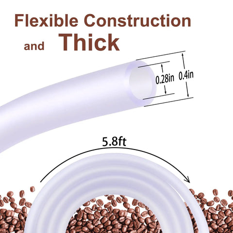 Long Flexible Enema Replacement Tube 5.8Ft With Easy Install Nozzle, Universal Fit For Most Enema Kits, Thick Durable PVC Hose Built To Last, Comfortable Flexible Design, Easy To Clean, Medical Grade Quality, 5.8ft PVC tube close-up