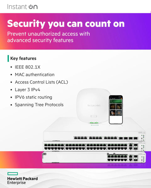24-Port Gigabit PoE Smart Managed Stackable Ethernet Switch With 2x 10GBase-T And 2x SFP Plus Uplink, security features displayed