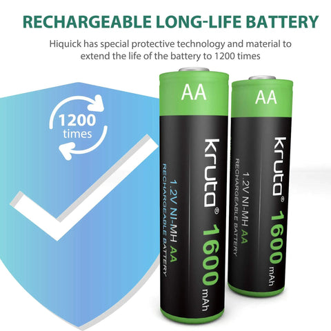 1600mAh 1.2V NiMH AA Rechargeable Battery For Outdoor Solar Lights And Household Gadgets with longevity indicator and brand label