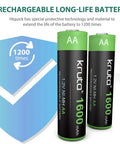 Go-To High Capacity 1600mAh Ni-MH AA Rechargeable Battery for Outdoor Solar Lights and Everyday Devices, shown with green top