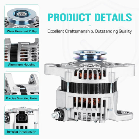 Alternator Replacement For 1995 1996 1997 Pickup 2.4L 60 Amp 12V Plug N Play Direct Fit Fits LR160727 23100-0S300R
