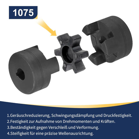 1 Inch To 1 Inch L-Jaw Flexible 3 Piece Coupling Set With Buna N NBR Rubber Spider HT250 Steel For Log Splitter Hybrid Equipment