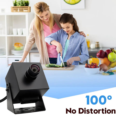 Mother and daughter cooking with a 48MP USB Camera For Laser Engravers And Raspberry Pi Pro Grade Ultra HD 8000x6000 Mini Lightburn Vision Camera Wide Angle Machine Vision Web Cam USB Two Point Zero Compatible For Computer And DIY Projects nearby.
