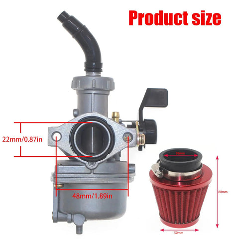 22mm PZ22 Carburetor Built For SSR 125cc 110cc TaoTao DB14 DB24 ATV Dirt Bikes Go Karts Coleman Honda CRF50 XR50 Product Size