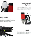 Heavy Duty Magnetic Drill Press 1400W With Tapping 7/8 Inch Drill Chuck And 1/2 Inch Tap showing integrated cooling system and lifting handle.