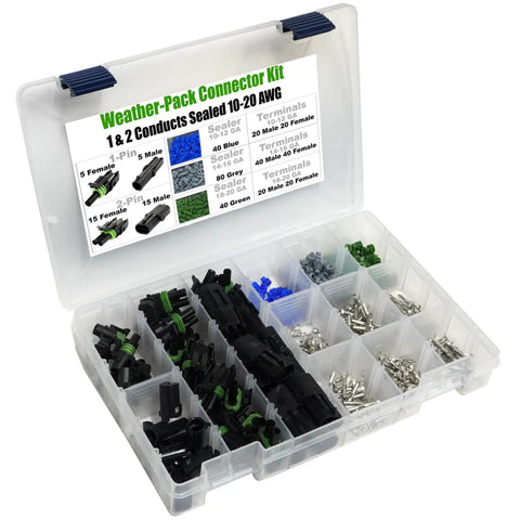 Cool Weather-Pack Series Kit With Heavy Duty 20 Amp Male Female Terminals For 12 And 10 Gauge Wires Plus Sealer Caps For Quick Disconnect Splices That Look Awesome, plastic organizer