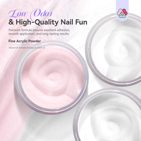 All In One DIY Acrylic Nail Kit With Everything Hema Free Low Odor Monomer Set clear pink white acrylic powders