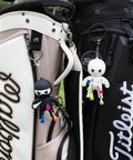 Ninja Golf Tee Holder Keychain Portable Tee Organizer For Golf Bags Includes 10 Colorful Tees A Dope Gift For Men And Women Black On The Course Accessory hanging on golf bags