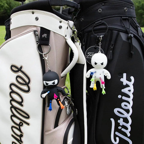 Ninja Golf Tee Holder Keychain Portable Tee Organizer For Golf Bags Includes 10 Colorful Tees A Dope Gift For Men And Women Black On The Course Accessory hanging on golf bags