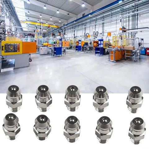 10 Pack Metric M6X1mm Straight Hydraulic Grease Fitting Zerk Nipples 201 Stainless Steel High Hardness Rust Proof Designed To Withstand Harsh Industrial Environments Keeping Machinery Lubed Up Solid And Running Smooth Like New Gear Today, M6 zerk fittings shown in factory