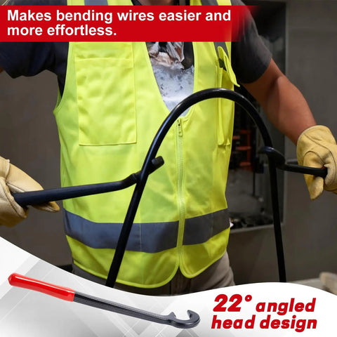 Heavy Duty 12-Inch Cable Bender Two Pack For 350 MCM Electrical Wire, angled head design for easy bending in tight spaces.