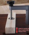 Goat Grade Bench Clamps Set For Woodworking Crews Adjustable Quick Release Dog Hole tabletop vise grip securing wood block.