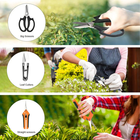 All In One Bonsai Tool Kit For Beginners With 20 Pcs Gardening Set Including 262 Feet Bonsai Wire 29.5 Inch By 29.5 Inch Plant Repotting Mat Leather Bag Bonsai Scissors Pruning Shears Leaf Cutters Shovel Rake Brush Gifts For Women, pruning bonsai scissors