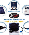Overview of Neck Traction Device For Home Pain Relief With Inflatable Cervical Stretcher Collar Easy Adjustable Pinched Nerve Relief Kit