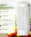 Two Gallon Inground Garden Compost Bin With Lid For Small Yards And Raised Beds, PVC Waste Reducer shown with perforated design