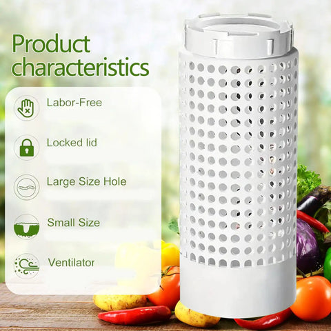 Two Gallon Inground Garden Compost Bin With Lid For Small Yards And Raised Beds, PVC Waste Reducer shown with perforated design