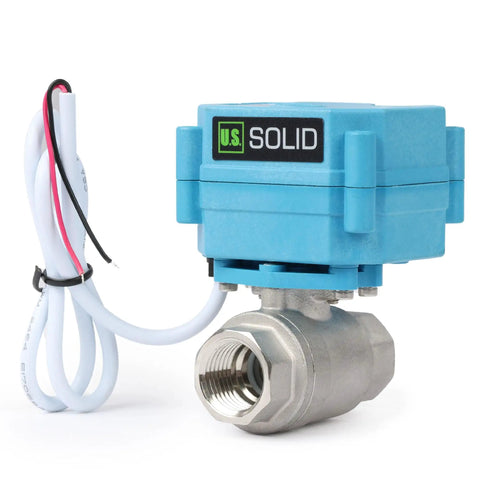 Motorized Stainless Steel Ball Valve With IP67 Waterproof Cover For Outdoor Use Full Port Half Inch Size 9 To 24V Operation 2 Wire