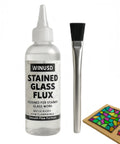 4oz Liquid Zinc Solder Flux for Stained Glass Soldering and Repairs water based formula with included brush