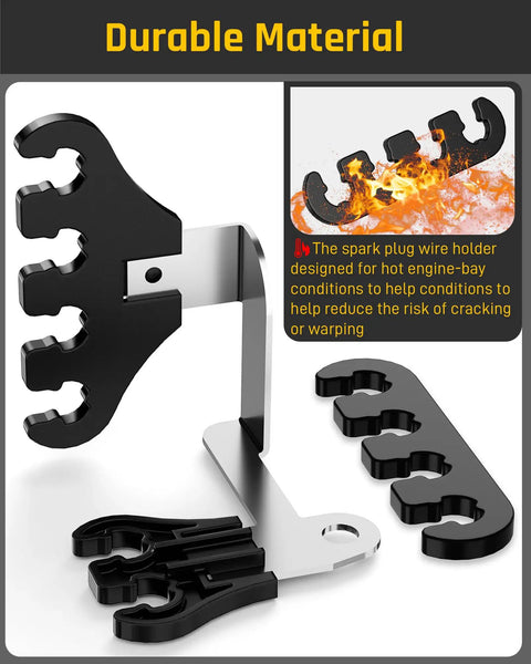 Spark Plug Wire Separator Kit With Chrome Plated Brackets For 8mm To 9mm Wires showing durable material and 4-hole looms