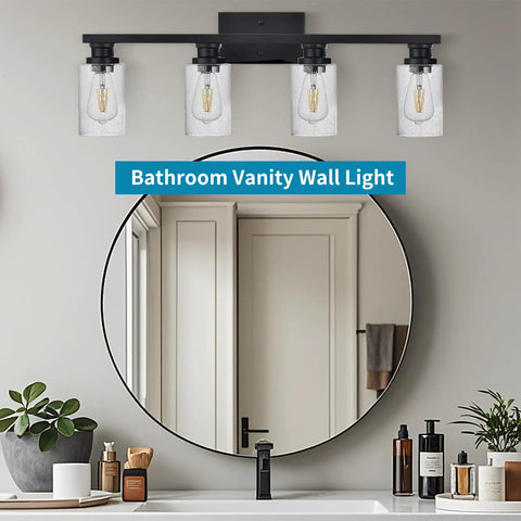Seeded Lipless Glass Lamp Shade Cylindrical Light Cover With Standard Fitter Opening on bathroom vanity lights.