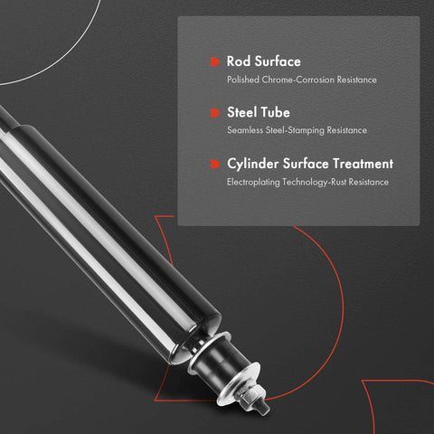 Close-up of rear shock absorber rod surface from Rear Shock Absorber Set For Honda Civic 2012 To 2015 Coupe Left And Right Sides