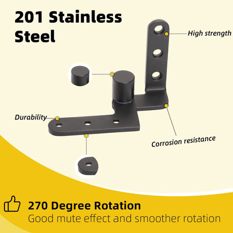 Heavy Duty Black 4 Pack Door Pivot Hinges 270 Degree Rotation Up To 176 Lbs 201 Stainless Steel For Wood Doors Cupboard Swing Cafe Saloon Fence Gate Hinges