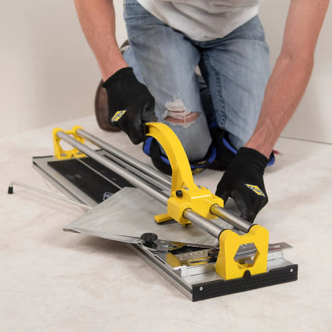 Using 24 Inch Manual Tile Cutter With Tungsten Carbide Scoring Wheel For Porcelain And Ceramic Tiles, Smooth Ball Bearing Scoring