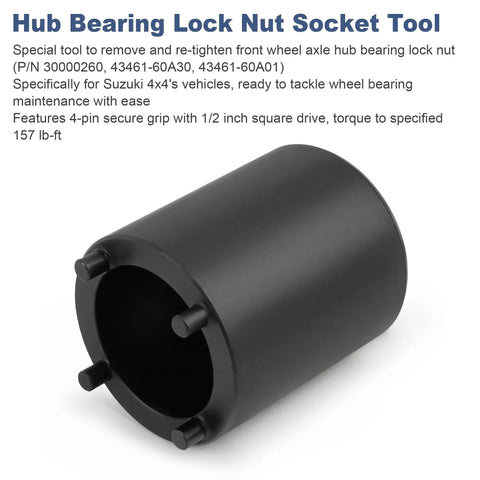 Pro Grade Front Wheel Axle Hub Bearing Lock Nut Tool Socket Wrench For Suzuki 4x4s Sidekick Geo Tracker Grand Vitara