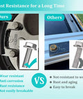 Comparison of stainless steel and rusted bolt installation, featuring 6Pcs M10x1.5 40mm Stainless Steel Flange Exhaust Bolts Nuts Kit For Securing Exhaust Manifold And Components Heavy Duty Hex Head Fasteners Automotive Hardware For Cars And Trucks.