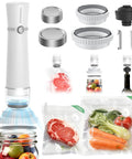 3-In-1 Vacuum Sealer for Food Compatible With Vacuum Bags Mason Jars and Wine Bottles, handheld kit with accessories and vacuum bags