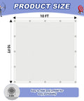 Heavy Duty Archery Backstop Netting 10 X 10 Ft for Backyard Target Practice, showing detailed dimension and grommet spacing