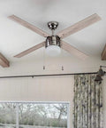 Chism Ceiling Fan 52 Inch Gun Metal With Lit LED Light Kit Bulbs Included, Quiet 3 Speed Reversible Motor, Transitional Design