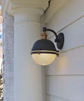 Portside Wall Sconce In Oil Rubbed Bronze And Antique Brass Finish With Prismatic Glass Shade For Hallways And Bedrooms