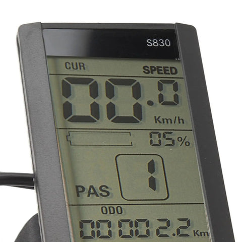 22.2mm LCD Cycling Computer For E Bikes Multifunctional Display Meter With Speedometer Odometer Battery Voltage Monitor