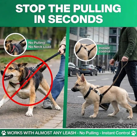 Front Clip No Pull Dog Leash Attachment With Torso Loop, Chest Loop Design Redirects Forward Momentum For Calm, Safer Walks, Reduces Pulling And Lunging Without Neck Pressure, Everyday Training Accessory For Dog Owners on dog harness