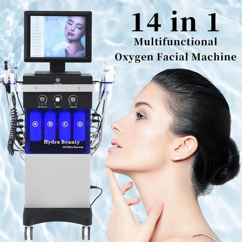 All In One Hydrogen Oxygen Facial Skin Care Machine With 10.4 Inch Touch Screen For Home And Office Use, 14 In One Multi Function Spa Device features