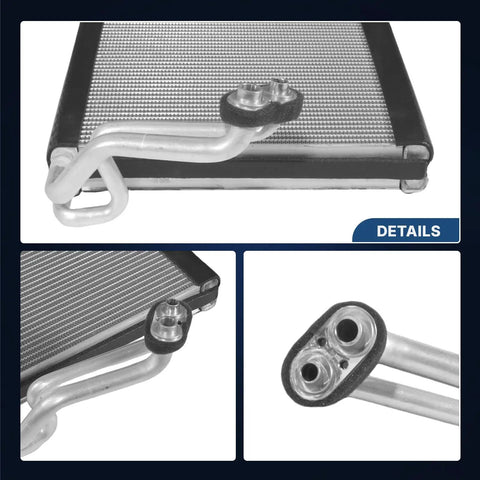 Front AC Evaporator Core Featuring Parallel Flow Design For Nissan Altima Murano Maxima Pathfinder Or Infiniti JX35 QX60, showing detailed end with tubes.