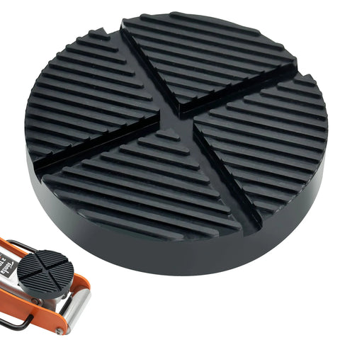 TONDA round rubber floor jack pad with cross-groove surface, universal jack pad adapter (front view)