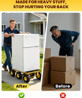 Beast Mode Six Wheel All Terrain Furniture Dolly Moves Heavy Loads up to 1500 Lbs Heavy Duty Moving Cart 35x18 Inches with Rust Proof Welded Frame and Non Marking Pads for Smooth Transport Anywhere Without Breaking a Sweat During Moves, moving a refrigerator