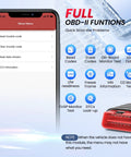 All In One OBD2 Bluetooth Diagnostic Tool For iOS And Android With Full System Car Scan And Check Engine Light Codes displayed on phone screen