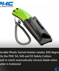 Swivel Holster For Box Cutters And Utility Knives With Automatic Blade Retraction Fits S5 S4 And S4S Clips On Belts