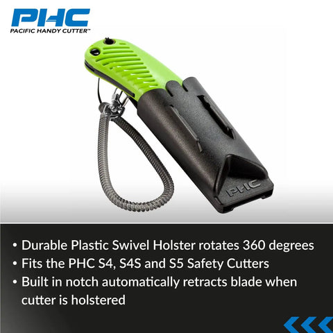 Swivel Holster For Box Cutters And Utility Knives With Automatic Blade Retraction Fits S5 S4 And S4S Clips On Belts