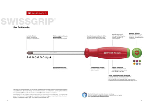 Slotted and Phillips Driver Set 8244 With True To Size Tips Pro Grade, Convex Soft Grip Handle, shown on a white background with product details.