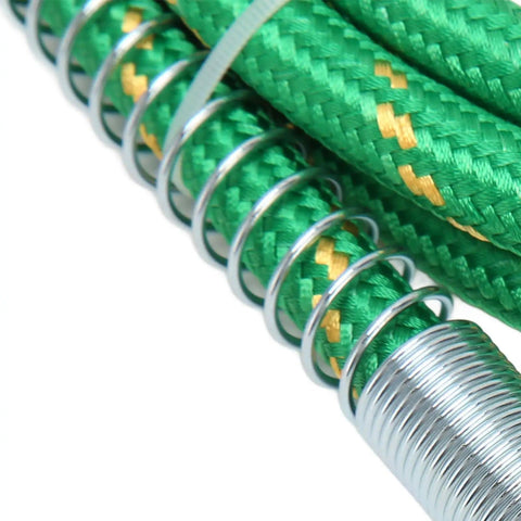 Middle-Pressure Steam Hose For Irons, High-Strength Flexible Silicone Rubber Tube, 9.8 Feet, Green, close-up of coiled design