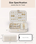 Size comparison of Travel Jewelry Case For Women On The Go Double Layer PU Leather Jewelry Organizer with iPhone for scale.