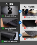 Comparison chart illustrating benefits of Massive 53x45 Inch Chair Mat for Hardwood and Tile Floors Black Rolling Desk Mat over competitors.